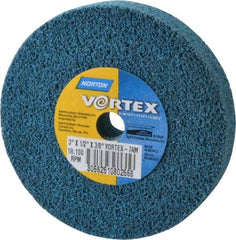 Norton - 3" Diam, 1/2" Face Width, 3/8" Center Hole, Medium Grade, Aluminum Oxide Deburring Wheel - Unitized, Medium Density 7 Grade - Americas Industrial Supply