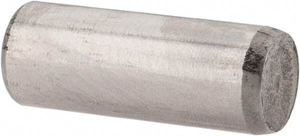 Made in USA - 6mm Diam x 16mm Pin Length Alloy Steel Standard Dowel Pin - Bright Finish, C 47-58 & C 60 (Surface) Hardness, 1 Beveled & 1 Rounded End - Americas Industrial Supply