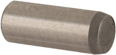 Made in USA - 3mm Diam x 8mm Pin Length Alloy Steel Standard Dowel Pin - Bright Finish, C 47-58 & C 60 (Surface) Hardness, 1 Beveled & 1 Rounded End - Americas Industrial Supply