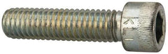 Made in USA - 3/8-16 UNC Hex Socket Drive, Socket Cap Screw - Alloy Steel, Zinc-Plated Finish, Fully Threaded, 1-1/2" Length Under Head - Americas Industrial Supply