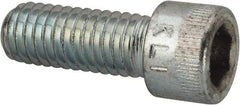Made in USA - 3/8-16 UNC Hex Socket Drive, Socket Cap Screw - Alloy Steel, Zinc-Plated Finish, Fully Threaded, 1" Length Under Head - Americas Industrial Supply