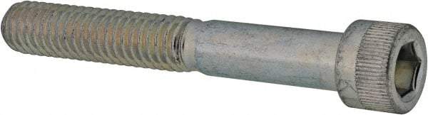 Made in USA - 5/16-18 UNC Hex Socket Drive, Socket Cap Screw - Alloy Steel, Zinc-Plated Finish, Partially Threaded, 2-1/4" Length Under Head - Americas Industrial Supply