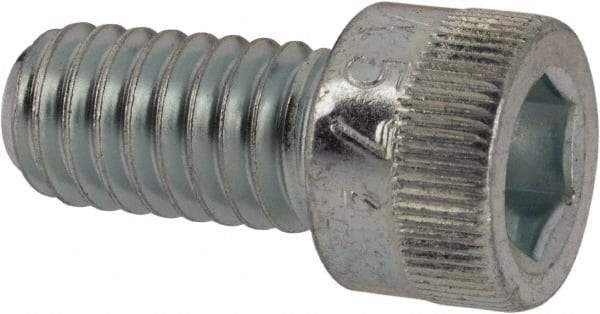 Made in USA - 5/16-18 UNC Hex Socket Drive, Socket Cap Screw - Alloy Steel, Zinc-Plated Finish, Fully Threaded, 5/8" Length Under Head - Americas Industrial Supply
