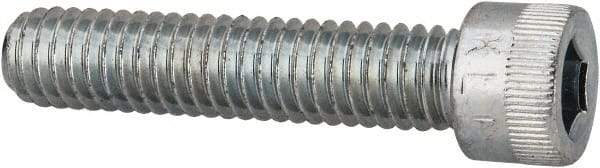 Made in USA - 5/16-18 UNC Hex Socket Drive, Socket Cap Screw - Alloy Steel, Zinc-Plated Finish, Fully Threaded, 1-1/2" Length Under Head - Americas Industrial Supply