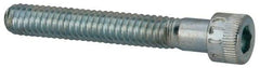 Made in USA - 1/4-20 UNC Hex Socket Drive, Socket Cap Screw - Alloy Steel, Zinc-Plated Finish, Partially Threaded, 1-3/4" Length Under Head - Americas Industrial Supply