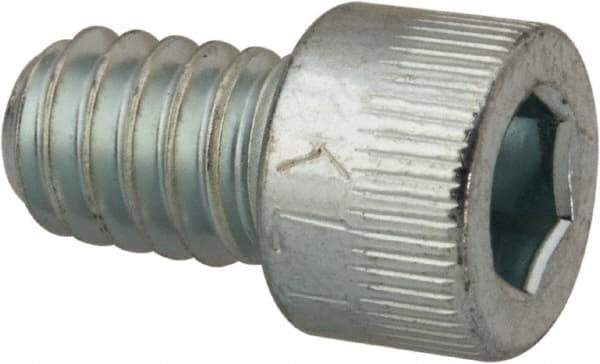 Made in USA - 1/4-20 UNC Hex Socket Drive, Socket Cap Screw - Alloy Steel, Zinc-Plated Finish, Fully Threaded, 3/8" Length Under Head - Americas Industrial Supply