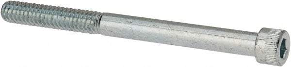 Made in USA - 1/4-20 UNC Hex Socket Drive, Socket Cap Screw - Alloy Steel, Zinc-Plated Finish, Partially Threaded, 3" Length Under Head - Americas Industrial Supply
