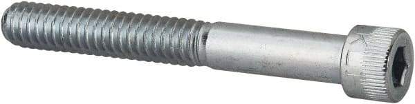Made in USA - 1/4-20 UNC Hex Socket Drive, Socket Cap Screw - Alloy Steel, Zinc-Plated Finish, Partially Threaded, 2" Length Under Head - Americas Industrial Supply