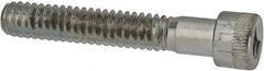 Made in USA - 1/4-20 UNC Hex Socket Drive, Socket Cap Screw - Alloy Steel, Zinc-Plated Finish, Partially Threaded, 1-1/2" Length Under Head - Americas Industrial Supply