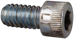 Made in USA - 1/4-20 UNC Hex Socket Drive, Socket Cap Screw - Alloy Steel, Zinc-Plated Finish, Fully Threaded, 1/2" Length Under Head - Americas Industrial Supply