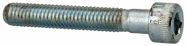 Made in USA - #10-32 UNF Hex Socket Drive, Socket Cap Screw - Alloy Steel, Zinc-Plated Finish, Partially Threaded, 1-1/4" Length Under Head - Americas Industrial Supply