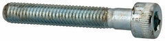 Made in USA - #10-32 UNF Hex Socket Drive, Socket Cap Screw - Alloy Steel, Zinc-Plated Finish, Partially Threaded, 1-1/4" Length Under Head - Americas Industrial Supply