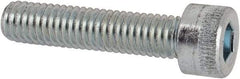 Made in USA - #10-32 UNF Hex Socket Drive, Socket Cap Screw - Alloy Steel, Zinc-Plated Finish, Fully Threaded, 7/8" Length Under Head - Americas Industrial Supply