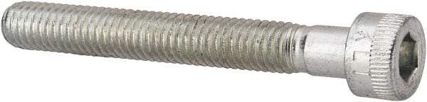 Made in USA - #10-32 UNF Hex Socket Drive, Socket Cap Screw - Alloy Steel, Zinc-Plated Finish, Partially Threaded, 1-1/2" Length Under Head - Americas Industrial Supply