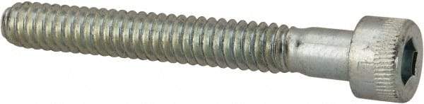 Made in USA - #10-24 UNC Hex Socket Drive, Socket Cap Screw - Alloy Steel, Zinc-Plated Finish, Partially Threaded, 1-1/2" Length Under Head - Americas Industrial Supply
