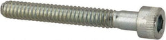 Made in USA - #10-24 UNC Hex Socket Drive, Socket Cap Screw - Alloy Steel, Zinc-Plated Finish, Partially Threaded, 1-1/2" Length Under Head - Americas Industrial Supply