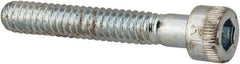 Made in USA - #10-24 UNC Hex Socket Drive, Socket Cap Screw - Alloy Steel, Zinc-Plated Finish, Partially Threaded, 1-1/4" Length Under Head - Americas Industrial Supply