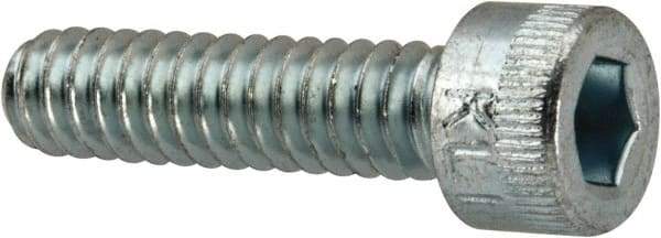 Made in USA - #10-24 UNC Hex Socket Drive, Socket Cap Screw - Alloy Steel, Zinc-Plated Finish, Fully Threaded, 3/4" Length Under Head - Americas Industrial Supply