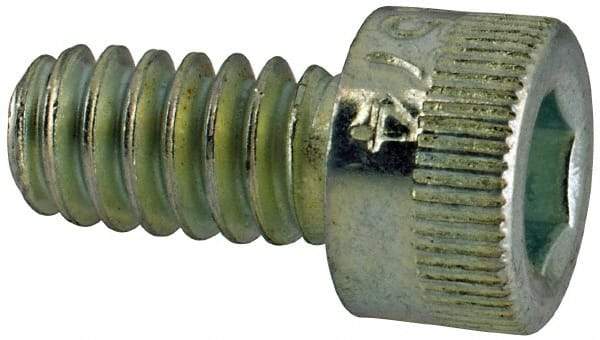 Made in USA - #10-24 UNC Hex Socket Drive, Socket Cap Screw - Alloy Steel, Zinc-Plated Finish, Fully Threaded, 3/8" Length Under Head - Americas Industrial Supply