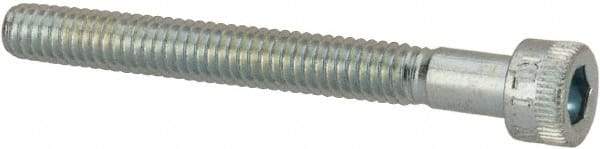 Made in USA - #8-32 UNC Hex Socket Drive, Socket Cap Screw - Alloy Steel, Zinc-Plated Finish, Partially Threaded, 1-1/2" Length Under Head - Americas Industrial Supply