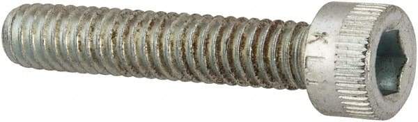Made in USA - #8-32 UNC Hex Socket Drive, Socket Cap Screw - Alloy Steel, Zinc-Plated Finish, Fully Threaded, 7/8" Length Under Head - Americas Industrial Supply