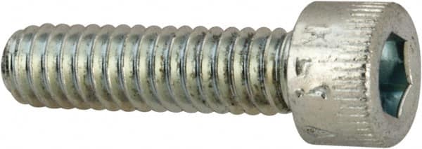 Made in USA - #8-32 UNC Hex Socket Drive, Socket Cap Screw - Alloy Steel, Zinc-Plated Finish, Fully Threaded, 5/8" Length Under Head - Americas Industrial Supply