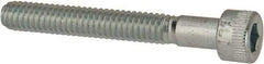 Made in USA - #8-32 UNC Hex Socket Drive, Socket Cap Screw - Alloy Steel, Zinc-Plated Finish, Partially Threaded, 1-1/4" Length Under Head - Americas Industrial Supply