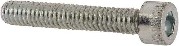 Made in USA - #8-32 UNC Hex Socket Drive, Socket Cap Screw - Alloy Steel, Zinc-Plated Finish, Fully Threaded, 1" Length Under Head - Americas Industrial Supply