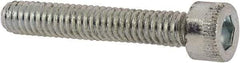 Made in USA - #8-32 UNC Hex Socket Drive, Socket Cap Screw - Alloy Steel, Zinc-Plated Finish, Fully Threaded, 1" Length Under Head - Americas Industrial Supply