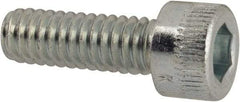 Made in USA - #8-32 UNC Hex Socket Drive, Socket Cap Screw - Alloy Steel, Zinc-Plated Finish, Fully Threaded, 1/2" Length Under Head - Americas Industrial Supply