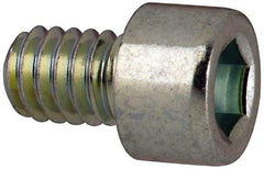 Made in USA - #8-32 UNC Hex Socket Drive, Socket Cap Screw - Alloy Steel, Zinc-Plated Finish, Fully Threaded, 1/4" Length Under Head - Americas Industrial Supply