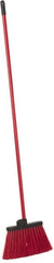 PRO-SOURCE - 12" Wide, Red Polypropylene Bristles, 46-1/2" Vinyl-Coated Metal Handle, Angled Broom - Flagged - Americas Industrial Supply