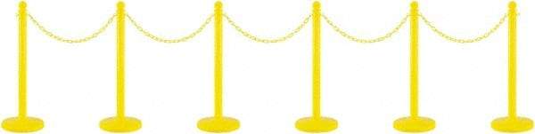 PRO-SAFE - 40" High Plastic Pedestrian Warning Post Kit - 50' Long Rope - Americas Industrial Supply