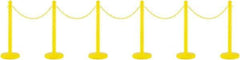 PRO-SAFE - 40" High Plastic Pedestrian Warning Post Kit - 50' Long Rope - Americas Industrial Supply