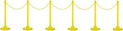 PRO-SAFE - 41" High Plastic Pedestrian Warning Post Kit - 50' Long Rope - Americas Industrial Supply