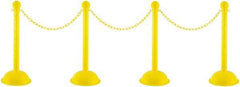 PRO-SAFE - 41" High Plastic Pedestrian Warning Post Kit - 30' Long Rope - Americas Industrial Supply