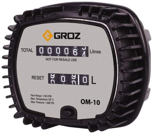 PRO-LUBE - 1/2" NPT Port Mechanical Oil Flowmeter - 1000 Max psi, 0.3 to 8 GPM, Aluminum - Americas Industrial Supply