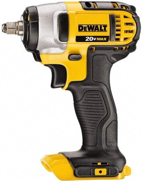 DeWALT - 3/8" Drive 20 Volt Pistol Grip Cordless Impact Wrench & Ratchet - 2,300 RPM, 0 to 2,700 BPM, 130 Ft/Lb Torque, Lithium-Ion Batteries Not Included - Americas Industrial Supply