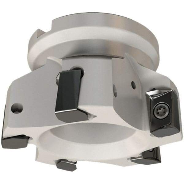 Iscar - 10 Inserts, 200mm Cut Diam, 60mm Arbor Diam, 16.3mm Max Depth of Cut, Indexable Square-Shoulder Face Mill - 0/90° Lead Angle, 63mm High, H490 AN.X 17 Insert Compatibility, Series Helido - Americas Industrial Supply