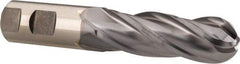 Niagara Cutter - 1" Diam, 3" LOC, 4 Flute Cobalt Ball End Mill - TiCN Finish, Single End, 5-1/2" OAL, 1" Shank Diam, Spiral Flute - Americas Industrial Supply