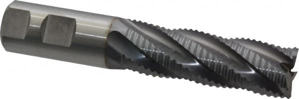 Niagara Cutter - 1" Diam, Coarse Pitch, 3" LOC, 5 Flute Cobalt Roughing Square End Mill - TiCN Finish, 5-1/2" OAL, 1" Shank Diam, Single End, 30° Helix - Americas Industrial Supply