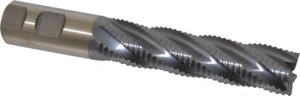 Niagara Cutter - 1" Diam, Coarse Pitch, 4" LOC, 5 Flute Cobalt Roughing Square End Mill - TiCN Finish, 6-1/2" OAL, 1" Shank Diam, Single End, 30° Helix - Americas Industrial Supply