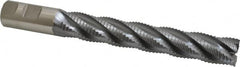 Niagara Cutter - 1" Diam, Coarse Pitch, 6" LOC, 5 Flute Cobalt Roughing Square End Mill - TiCN Finish, 8-1/2" OAL, 1" Shank Diam, Single End, 30° Helix - Americas Industrial Supply