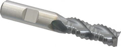Niagara Cutter - 1/2" Diam, Coarse Pitch, 1-1/4" LOC, 3 Flute Cobalt Roughing Square End Mill - TiCN Finish, 3-1/4" OAL, 1/2" Shank Diam, Single End, Centercutting, 36° Helix - Americas Industrial Supply
