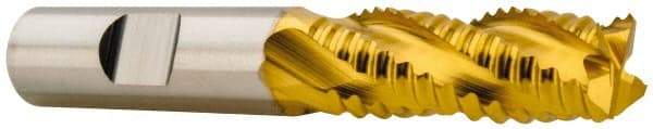 Niagara Cutter - 7/8" Diam, Coarse Pitch, 3-1/2" LOC, 5 Flute Cobalt Roughing Square End Mill - Uncoated, 5-3/4" OAL, 3/4" Shank Diam, Single End, Centercutting, 30° Helix - Americas Industrial Supply