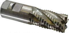 Niagara Cutter - 1-1/4" Diam, Coarse Pitch, 2" LOC, 6 Flute Cobalt Roughing Square End Mill - Uncoated, 4-1/2" OAL, 1-1/4" Shank Diam, Single End, 30° Helix - Americas Industrial Supply