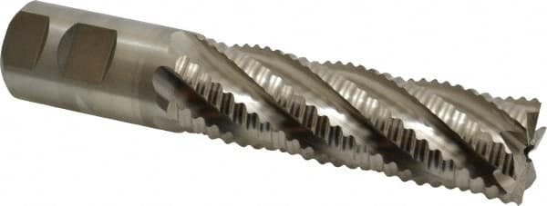 Niagara Cutter - 1-1/4" Diam, Coarse Pitch, 4" LOC, 6 Flute Cobalt Roughing Square End Mill - Uncoated, 6-1/2" OAL, 1-1/4" Shank Diam, Single End, 30° Helix - Americas Industrial Supply