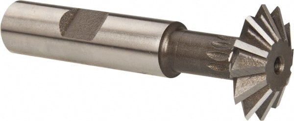 Keo - 1° 1" Cut Diam, 5/16" Cut Width, 1/2" Shank, High Speed Steel Double-Angle Cutter - Americas Industrial Supply