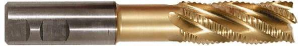 Niagara Cutter - 1" Diam, Coarse Pitch, 2-1/2" LOC, 5 Flute Cobalt Roughing Square End Mill - TiCN Finish, 8-1/2" OAL, 1" Shank Diam, Single End, Extended Reach, Centercutting, 30° Helix - Americas Industrial Supply