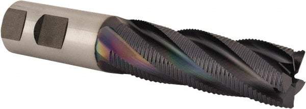 Niagara Cutter - 1" Diam, Fine Pitch, 3" LOC, 5 Flute Cobalt Roughing Square End Mill - TiAlN Finish, 5-1/2" OAL, 1" Shank Diam, Single End, 30° Helix - Americas Industrial Supply